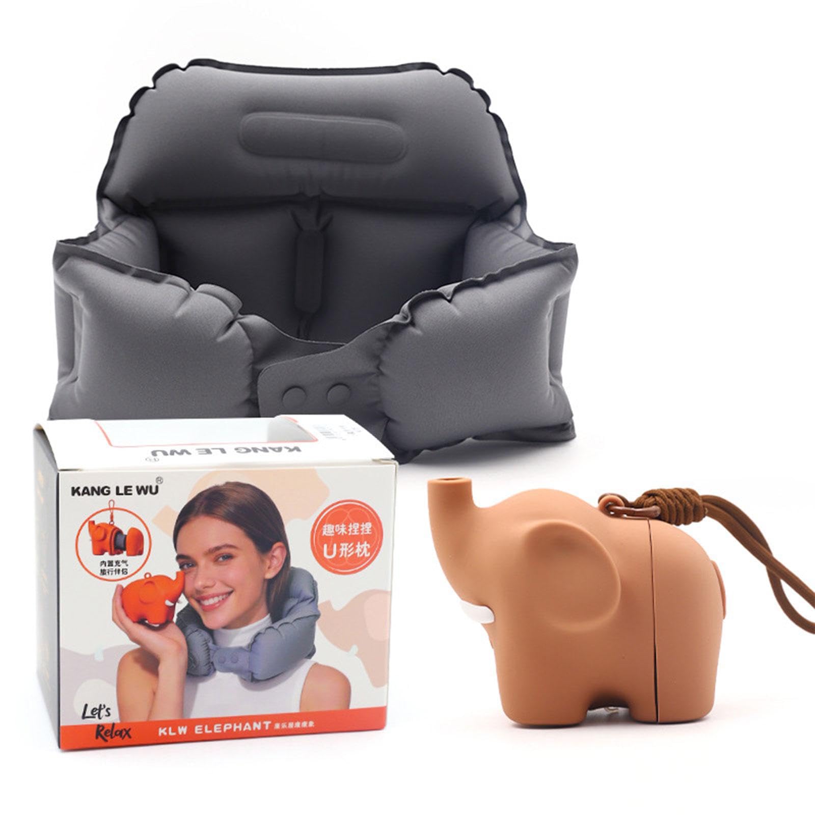 PANGBOER Neck Pillow with Inflation Systems Comfortable U Shape Travel Travel Pillow