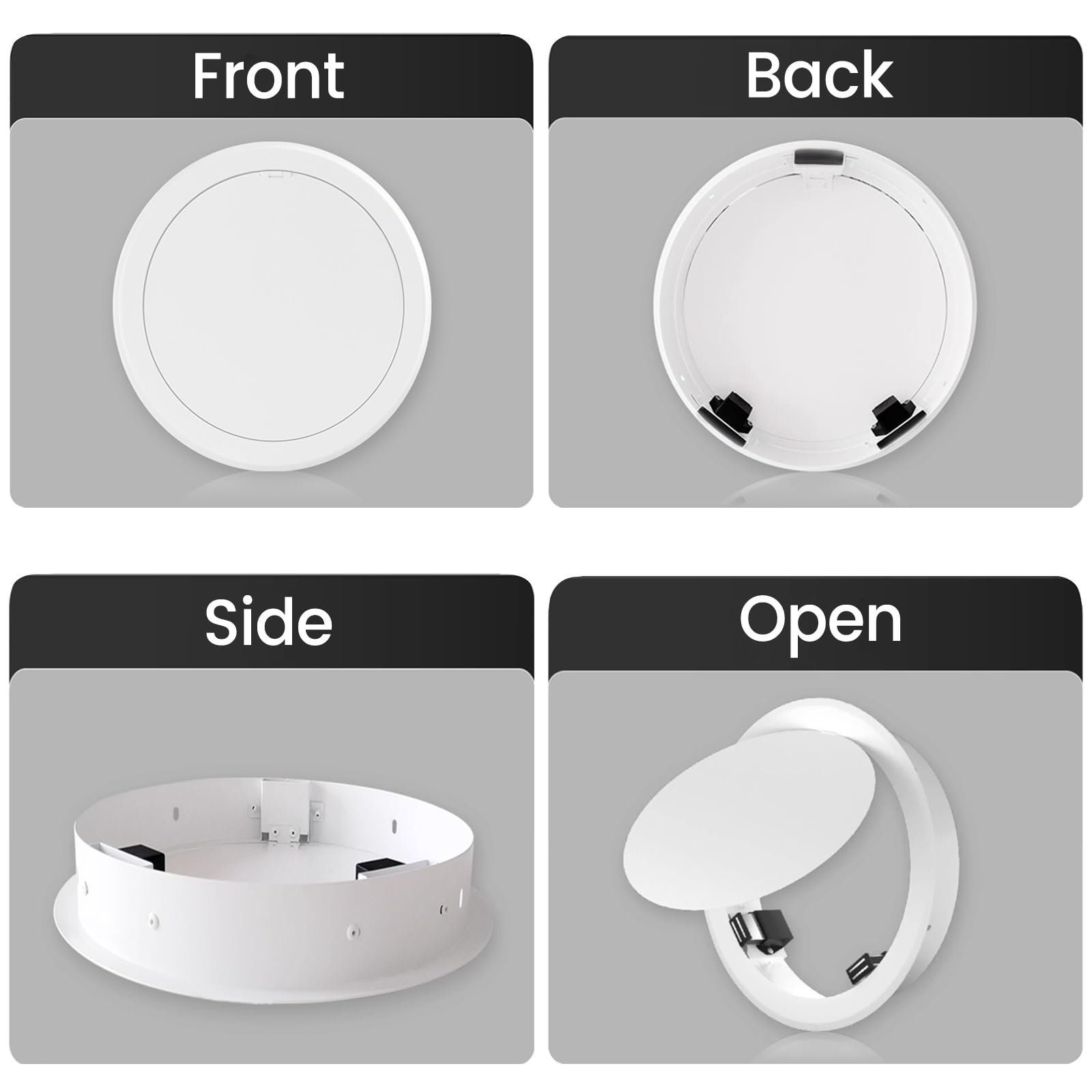 Copertura per portello di ispezione con apertura a scatto, con piastra zincata per una facile manutenzione, copertura per fori da parete per accesso e riparazione rapidi, ideale per uso domestico e