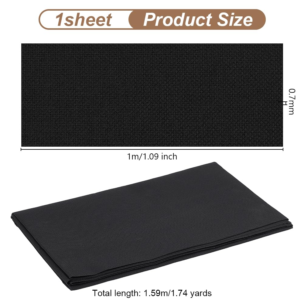 OLYCRAFT 1.6x1 m 14 CT Großer Kreuzstich-Stickstoff Schwarzer Kreuzstich-Stoff Klassischer Reserve-Kreuzstich-Aida-Stoff Baumwolle Einfarbiger Kreuzstich-Stoff Für Heimwerkerarbeiten