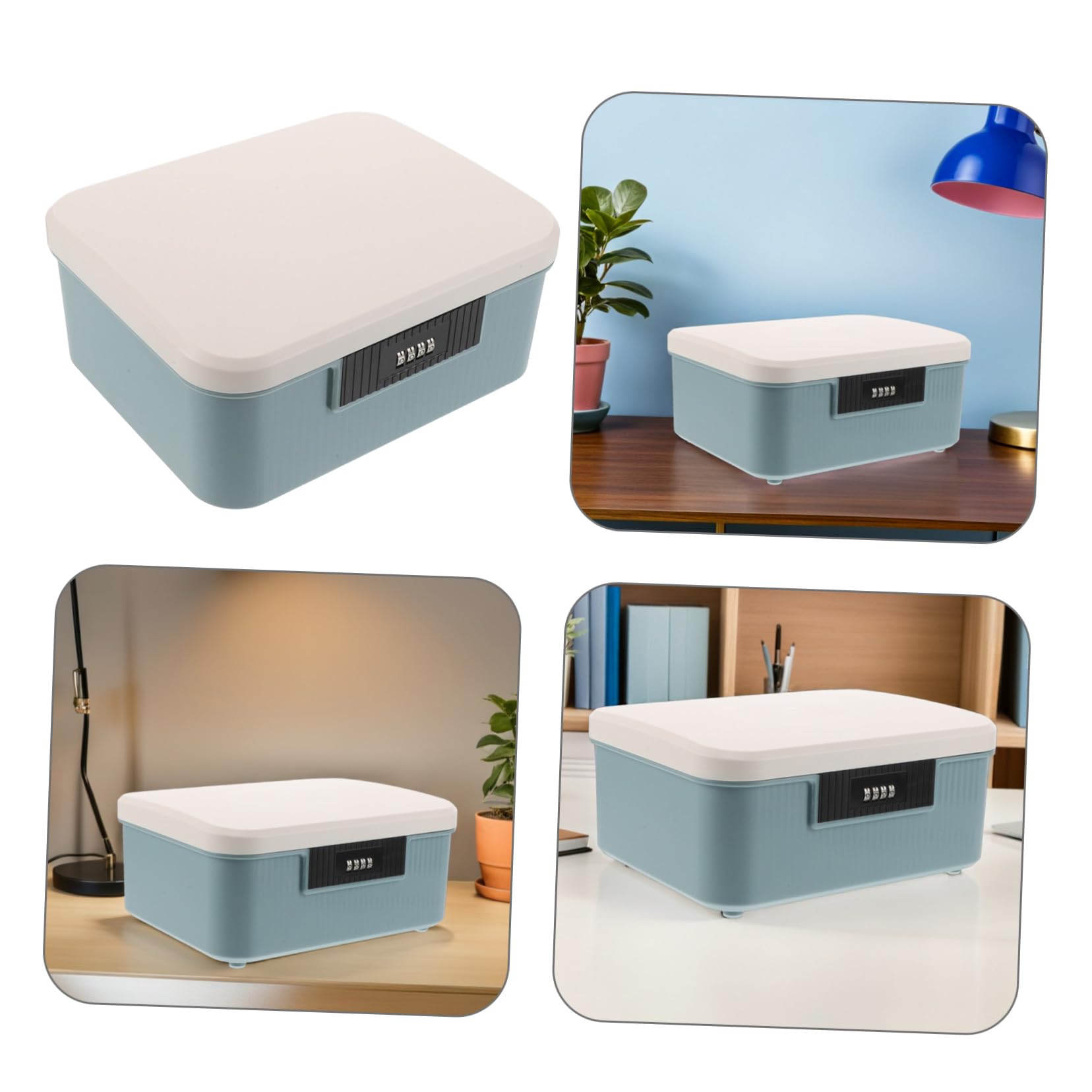 Scatola Archiviazione Bloccabile con Serratura Combinazione Resistente Agli Urti per Documenti e Personali Organizer con Scomparti per Ufficio e Casa