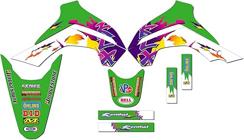 Kit de base gráfica KLX 140 RF Throwback Green Senge 2021-2022 compatible con Kawasaki