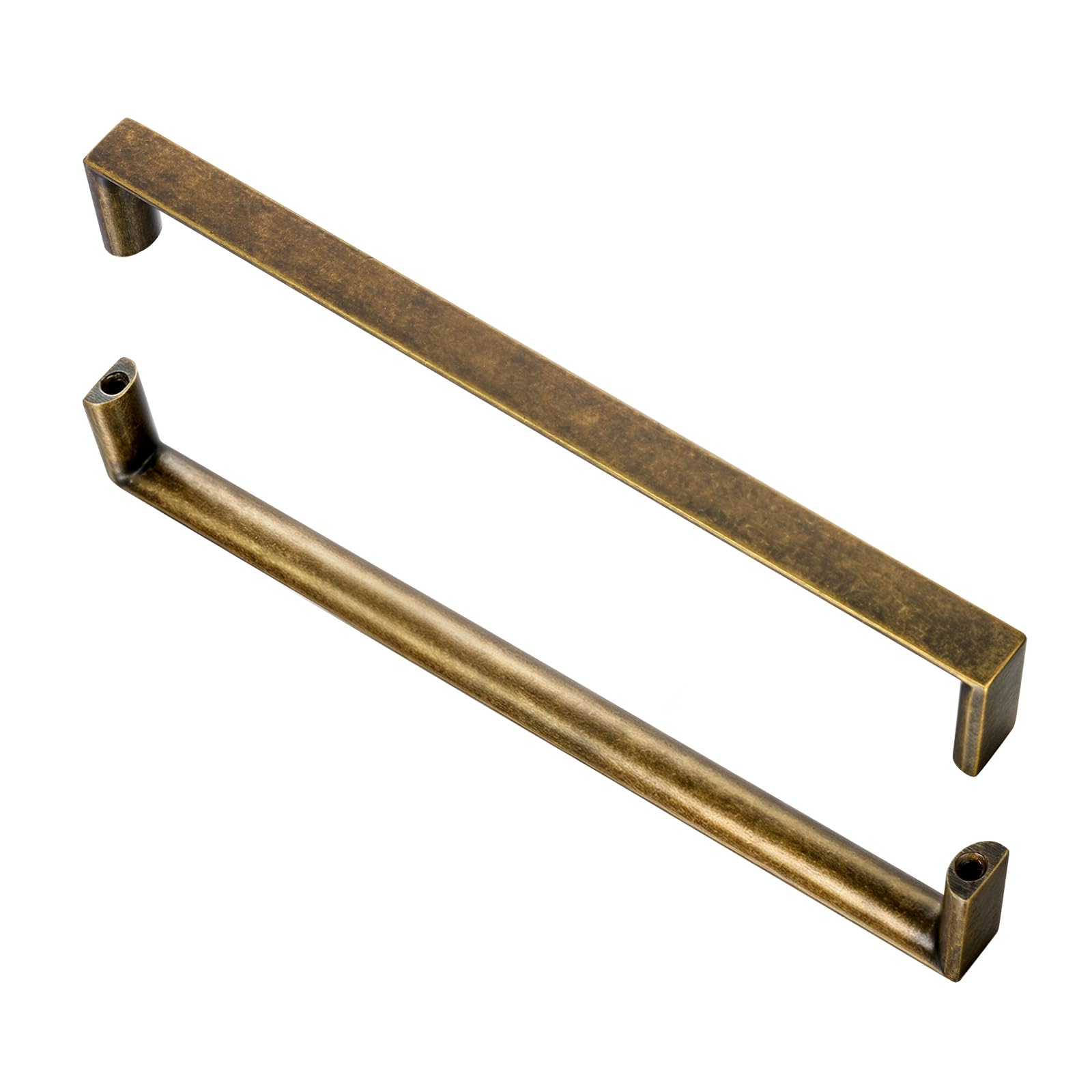 10 Pack 7.5inch Antique Brass Cabinet Pulls Brass Drawer Handles for Kitchen Cabinets,Cupboards, Dressers and Square Solid Metal Hardware