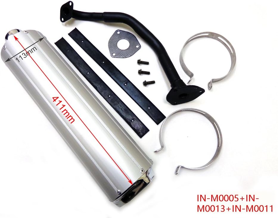 Complete Exhaust Muffler System with Pipe Gasket for GY6 125cc 150cc Moped Scooter Go Kart Taotao Peace JCL Qingqi