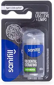 Fio Dental Sanifill Extrafino Sabor Menta 100 metros, Sanifill