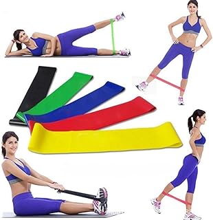 5 Mini band kit 5 faixas Elásticas Exercício treino em casa Treino Fitness, Pilates, yoga, academia, fisioterapia treinamento de força