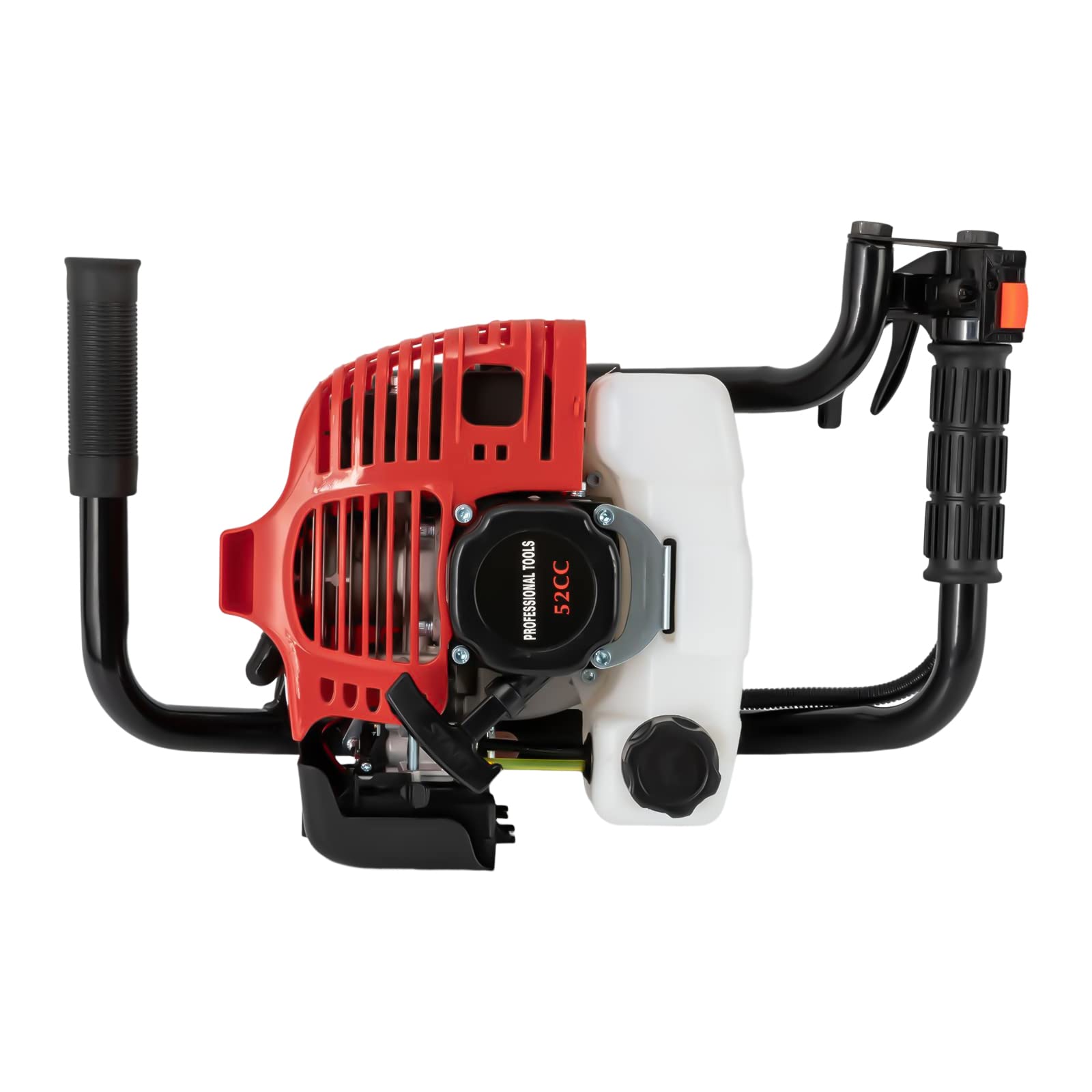 Benzin Erdlochbohrer Motor 52CC Benzin Erdlochbohrer Motor 2 Takt Benzin Erdlochbohrer Motor Pfahlbohrkarre Ohne Bohrer Schwarz Rot 43x37CM