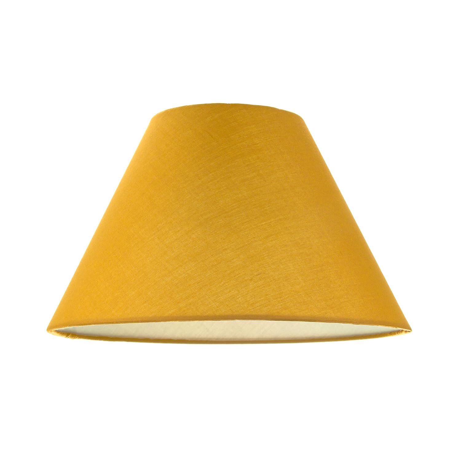 Happy Homewares Ochre Classic Traditional 10" Mustard Cotton Coolie Lampshade Suitable For Table Lamp Or Pendant | 25Cm X 17Cm X 10Cm By