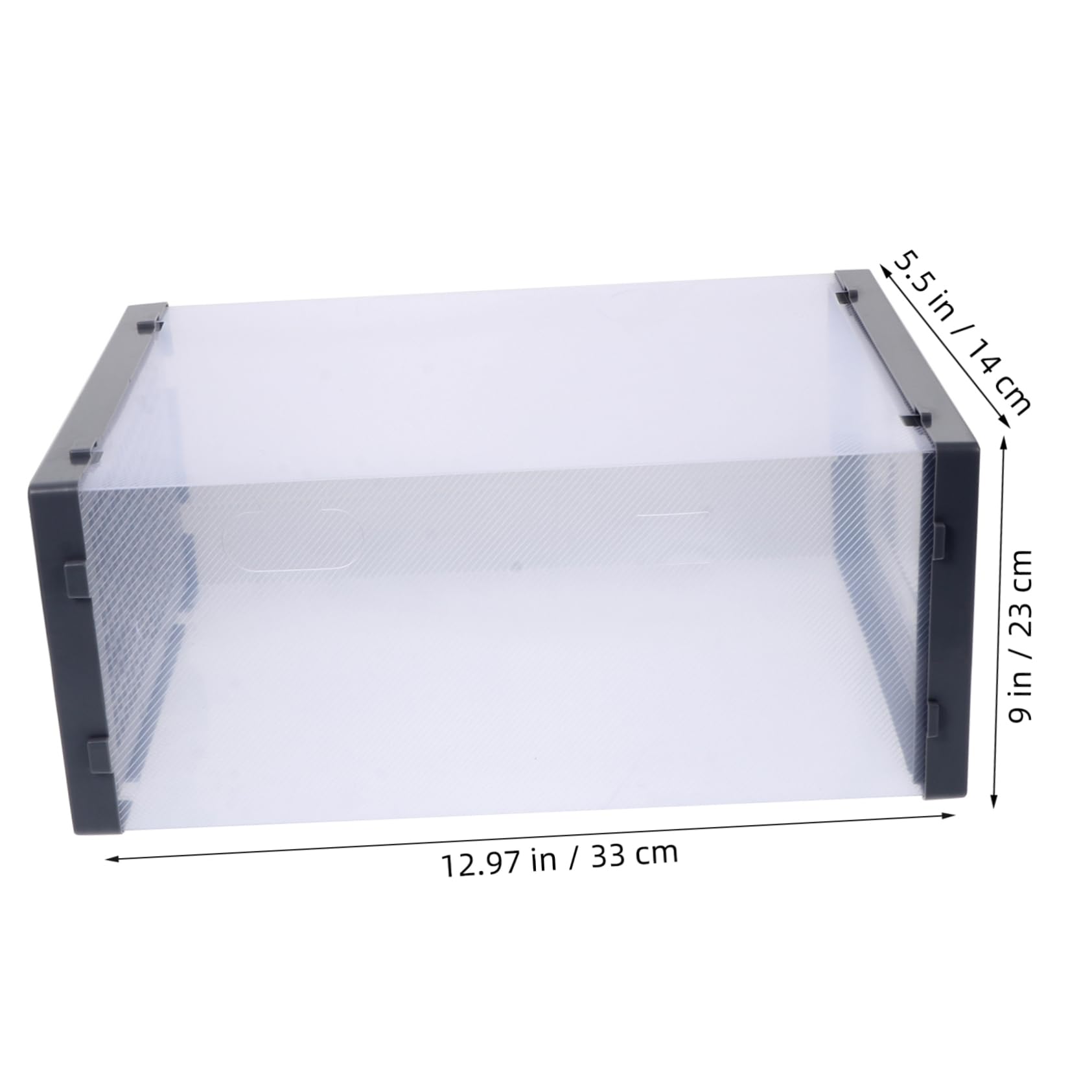 Cabilock 2 Pcs Transparent Plastic Shoe Box Storage Container Drawer Type Design for Easy Access Stackable Shoe Organizer for Home Dorm Bedroom