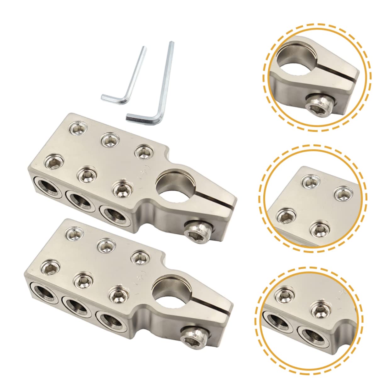 PartyKindom Connecteur de Borne de Batterie Automobile, Pince en Alliage de Zinc, Résistance la Corrosion, pour Voiture et Camion, 2/0 Awg