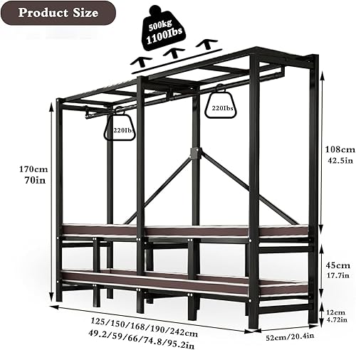Miniatura 2 de Armario portátil resistente con funda, perchero plegable cubierto para colgar ropa, armario, sistema de armario, perchero independiente para