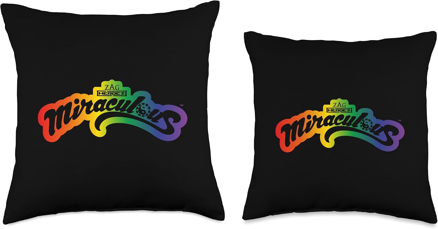 Miraculous Ladybug Rainbow Collection Logo Throw Pillow