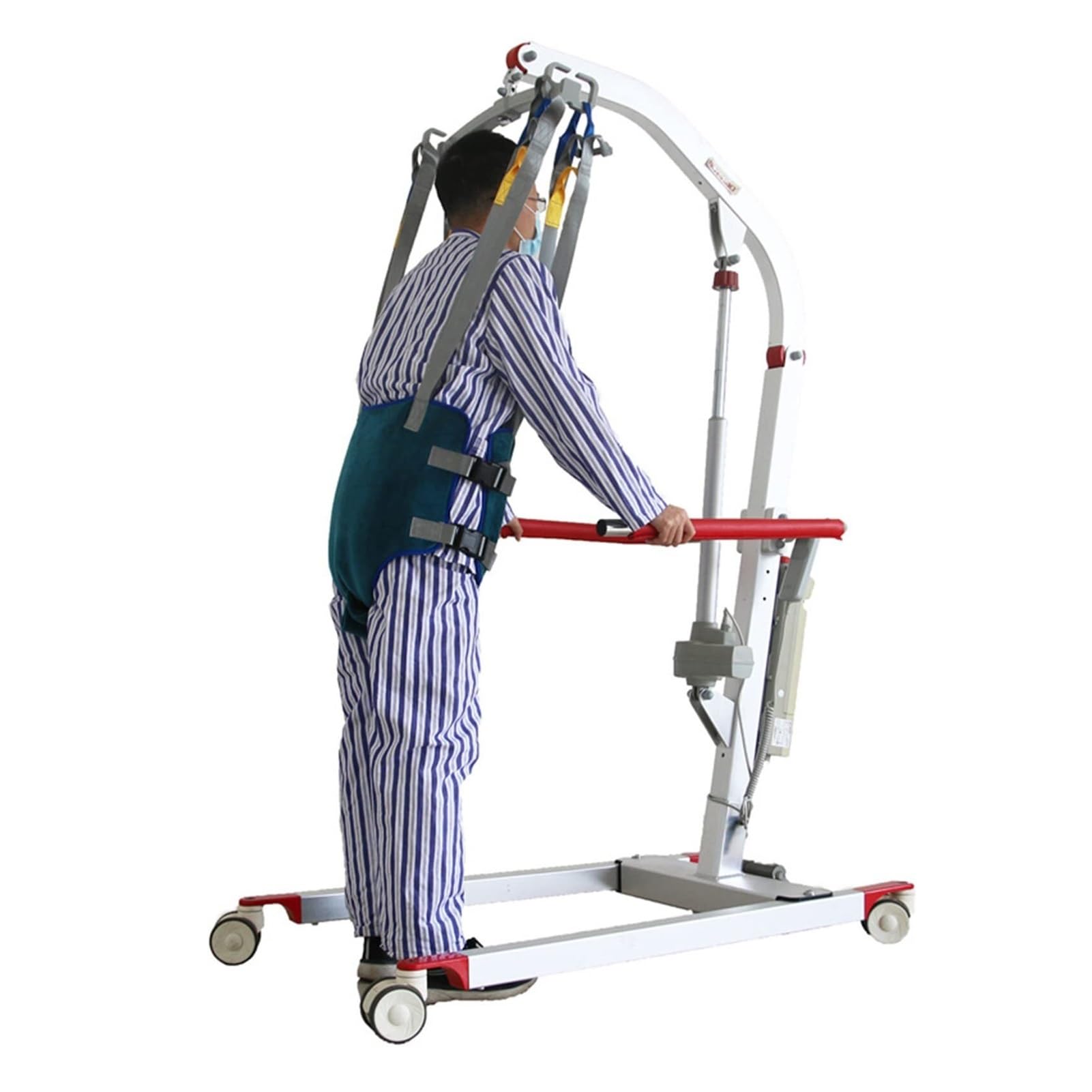 Patientenlift Sling für Toilettengang & Dusche | Umlagerungshilfe mit 6 verstellbaren Trägern, 500 lbs (227 kg) Traglast, offenem Rücken | Größe L | Ideal für die Pflege Zuhause