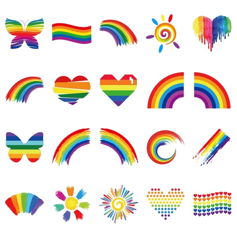 EVECILOO 40 tatuajes de arco iris, calcomanías de tatuaje de orgullo, tatuajes temporales de orgullo gay, tatuajes temporales LGBT, calcomanías de