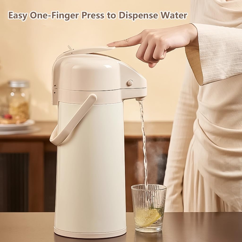 Carafe à café isotherme en acier inoxydable 2,2 L pour eau chaude/froide et boissons de fête, théière sous vide