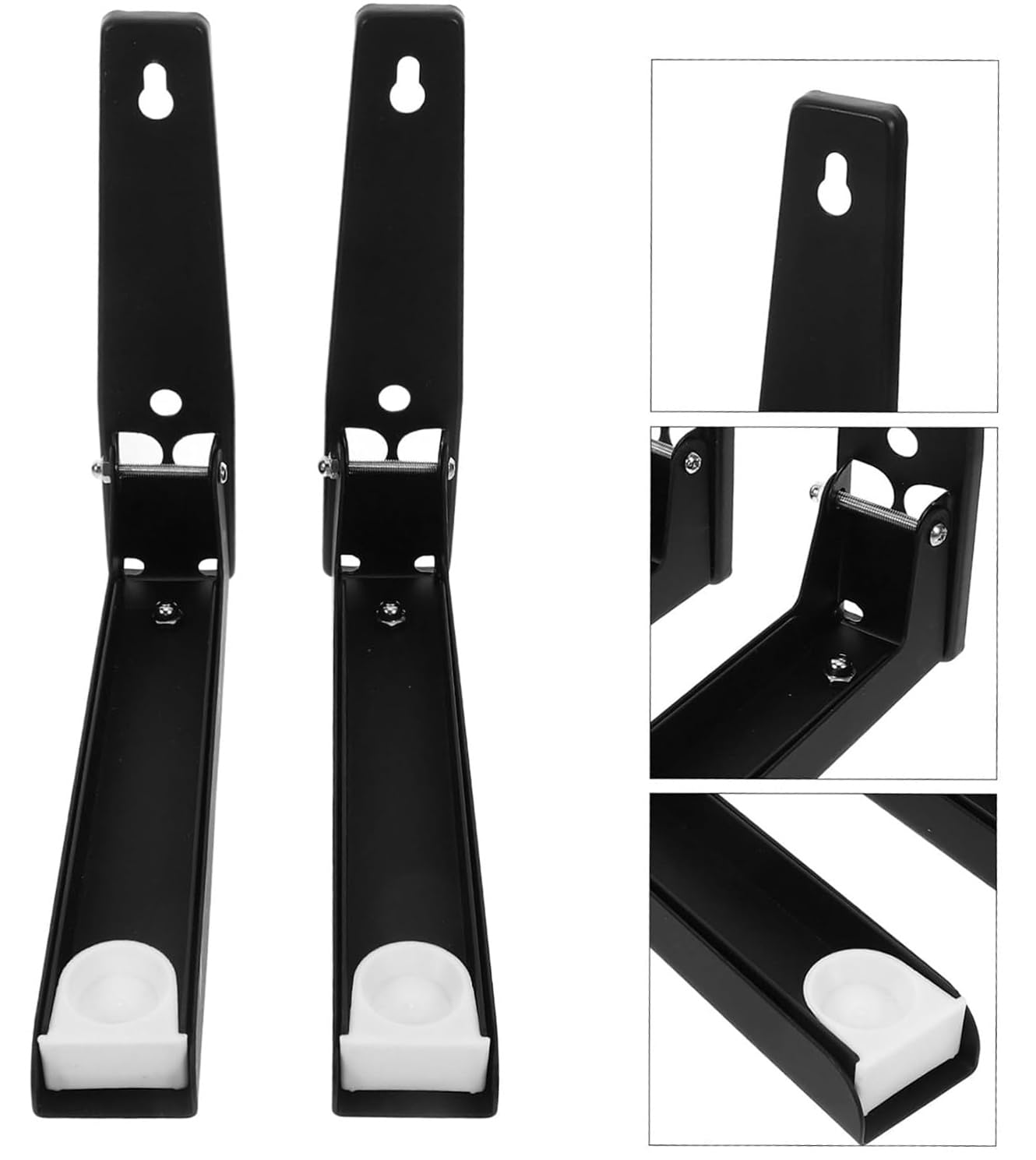 2 Piezas Soporte Microondas Pared Plegable, Soportes para Microondas de Acero inoxidable Soporte Horno y Microondas Pared Extensible, Soporte para Colgar Microondas Pared （Negro）