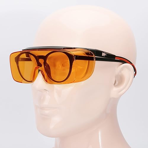 Miniatura 7 de TOREGE Gafas de seguridad tintadas para hombres, gafas de seguridad antivaho sobre anteojos, gafas de laboratorio Nemesis con lentes HD, gafas