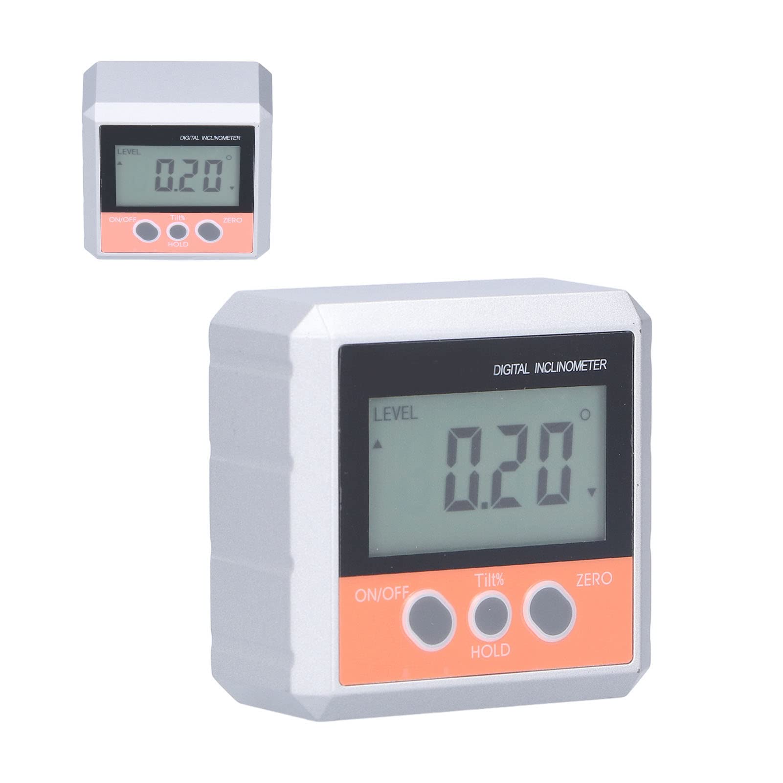 Jeanoko Inclinómetro Digital Magnético Impermeable 4x90° Medidor de Nivel de ángulo Preciso para Carpintería y Reparación de Automóviles Aleación de Aluminio