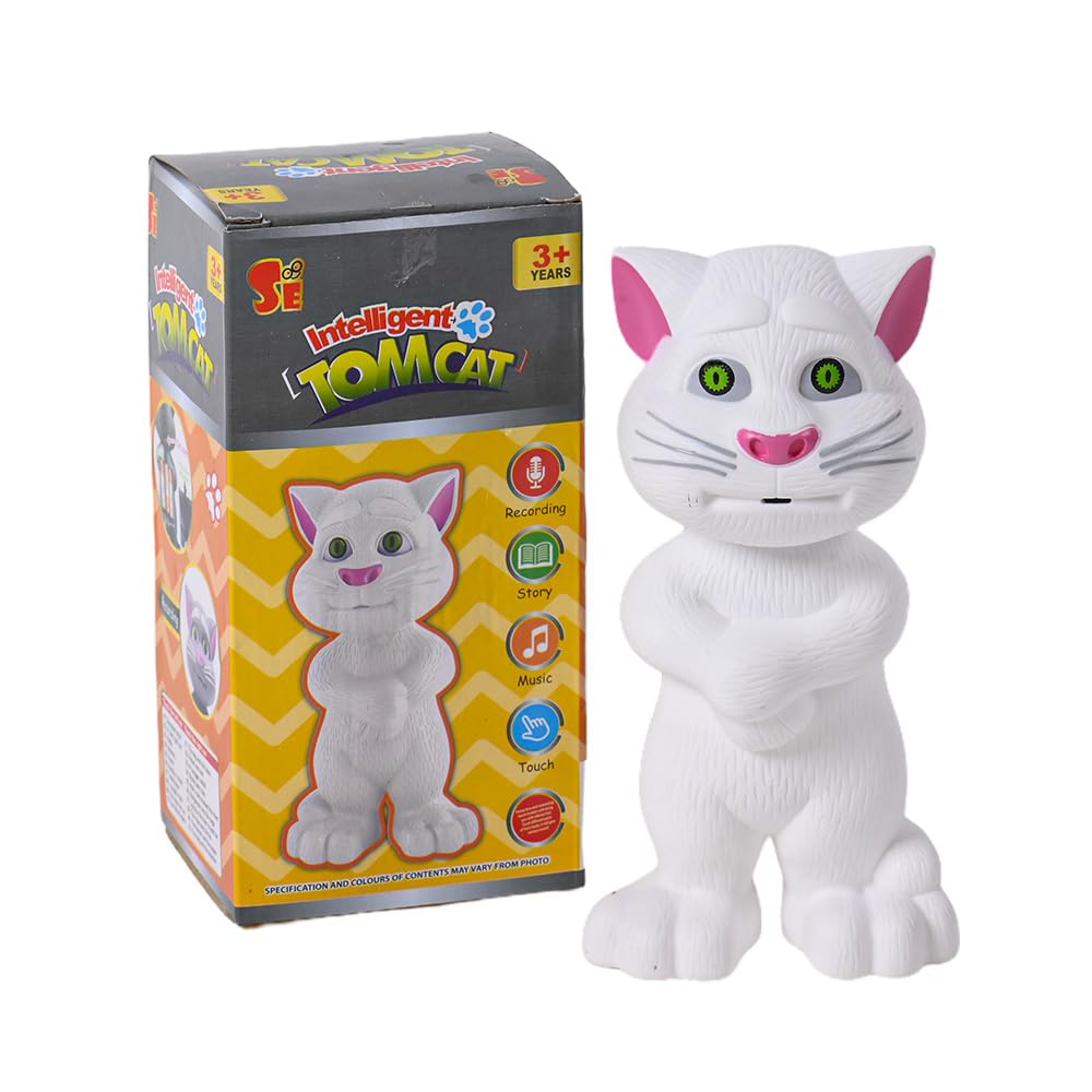 S E Electronic Pet Talking Toy Cat for Kids | Best Musical Toy with More Features | Best Gift for Kids, Power Source: 3xAA Battery-White-image-45