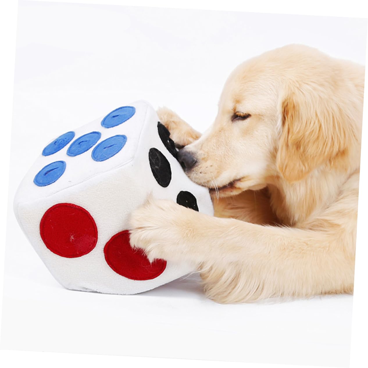TOYANDONA Juguete de Peluche para Perros Forma de Dado, Cretivo y Divertido, Cremallera Invisible, Material de Peluche y Espuma, Adecuado para Entrenar y Olfatear en Casa