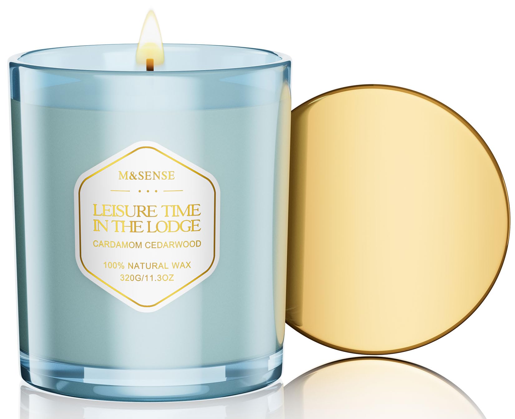 11.3oz Cardamom Cedarwood Winter Scented Candle for Christmas Celebration, Natural Soy Wax Clean Non Toxic Jar Candle for Home Decor, Up to 70 Hours Burn time Clean Burn Candle for Family