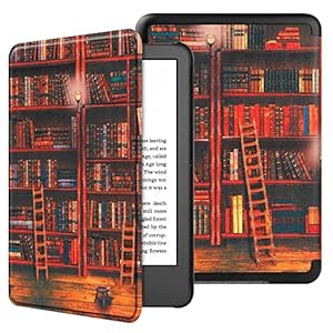 VOVIPO Custodia protettiva Slimshell per nuovissimo Kindle 6 pollici (11a generazione, versione 2022), non si adatta a Kindle Paperwhite e Kindle 2019-Library