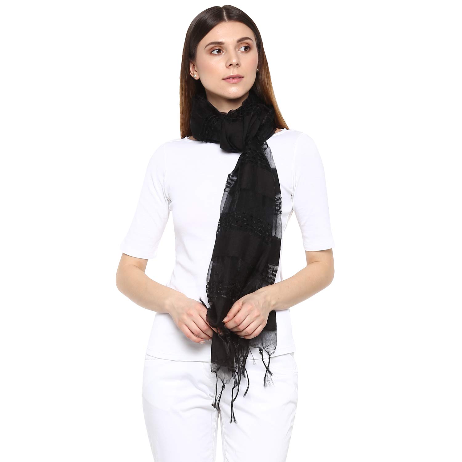 Women's Art Silk Viscose Stoles Scarves Silvia Multiple Colours-image-11
