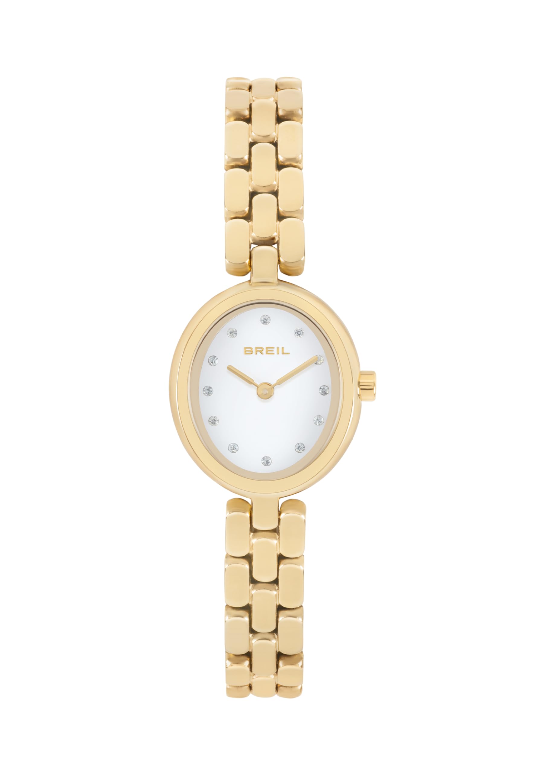 Breil, Collezione Eclat, Orologio Donna, Orologio Solo Tempo in Acciaio Lucido, Quadrante Bianco con Indici Cristallo, WR 5 ATM, Cassa Ovale 21x31,​12 mm, Idea Regalo Donna