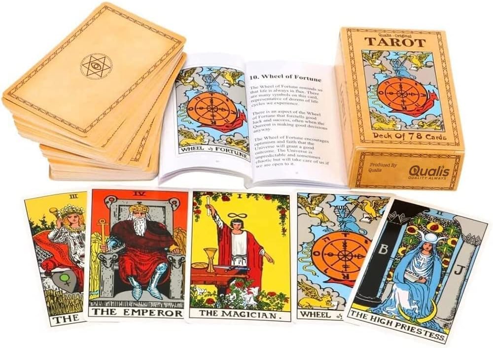 Qualis 78 PCS Original Tarot Cards And Book For Beginners Set | Deck with 100 Page Guide Book | Tarot Card Set By Pamela Colman - Smith-Waite Rider Deck For Beginners