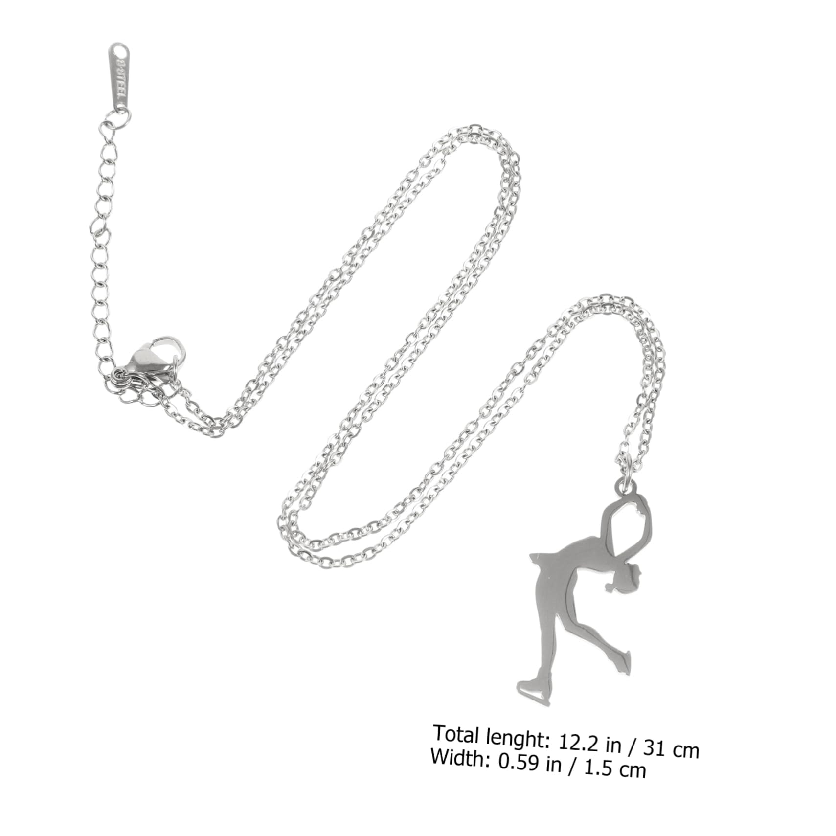 Pendentif Gymnastique en Acier Inoxydable Collier Métal Mixte Chaîne de Cou