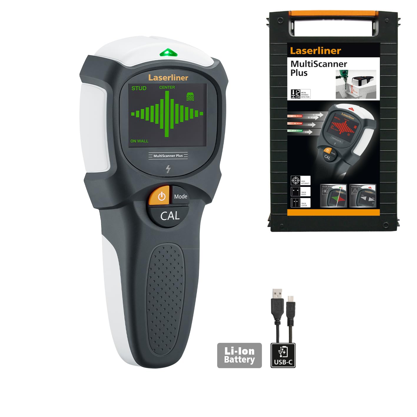Laserliner Rilevatore di tubi e cavi MultiScanner Plus 080.967A Profondità rilevamento max 120 mm Adatto per metalli fe