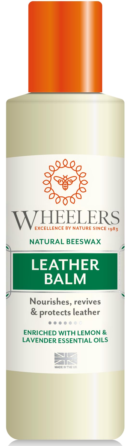 Wheelers Beeswax Leather Balm, 300ml | Cleans, Protects & Revives | Coconut Essential Oils & Vanilla Pods