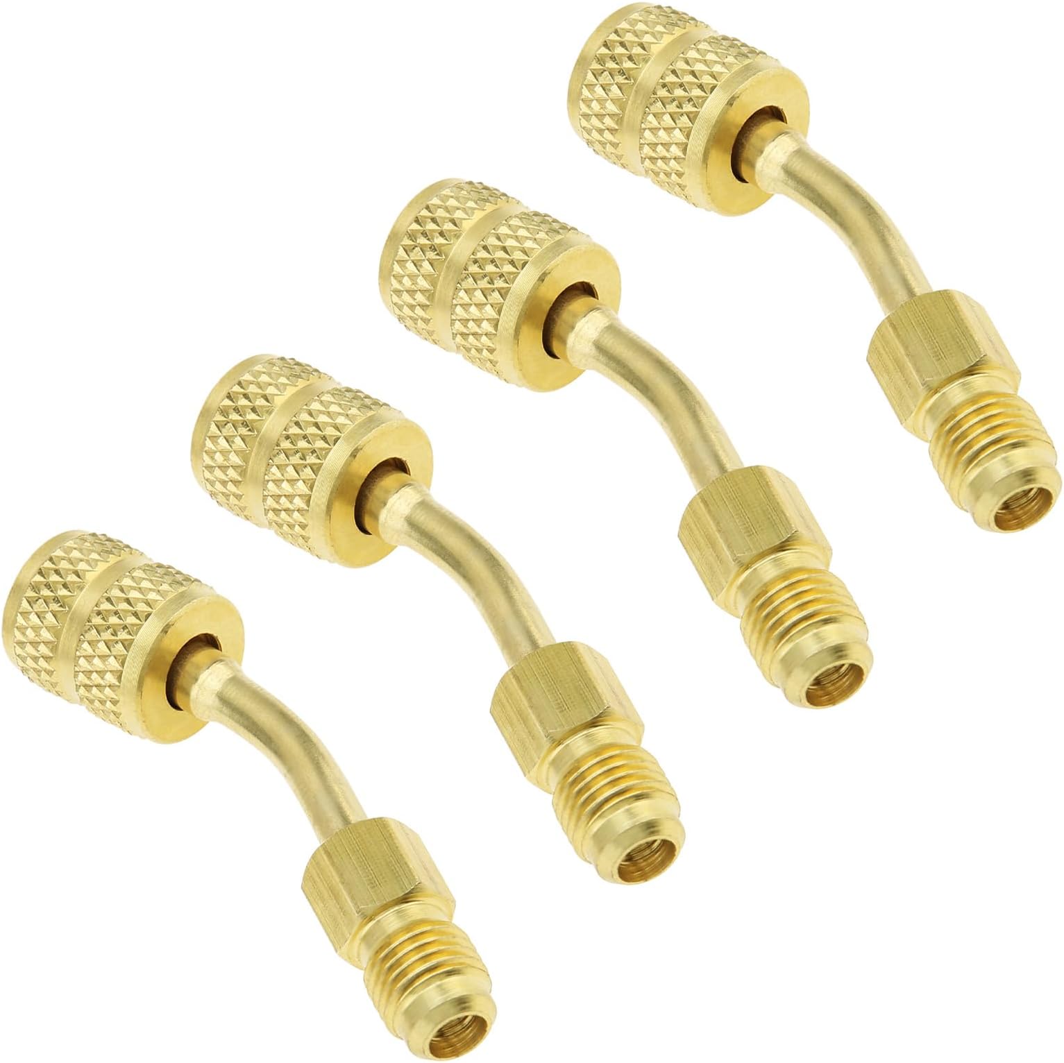 R410a Swivel Adapter for Mini Split System Air Conditioner HVAC Refrigeration Service with 5/16 Inch Female Quick Coupler to 1/4 Inch Male Flare (4)
