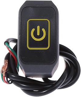 Handlebar Switch Motorcycle Handlebar Switch Momentry Buttton For Electric Star Kill Waterproof Control Switch Button with LED light Switch Replacement (Color : Yellow)