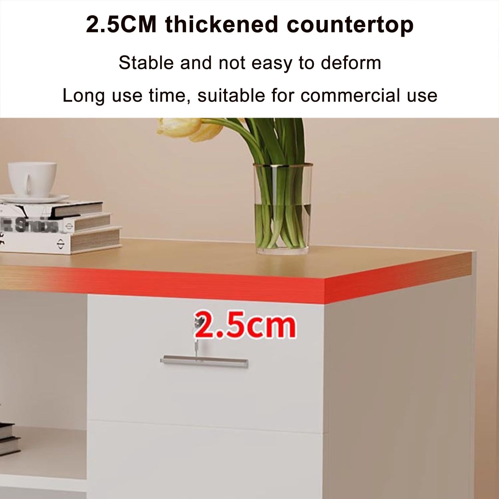 Moderno banco di ricezione in legno elegante tavolo da banco anteriore per saloni e contatore transazioni al dettaglio per negozi di abbigliamento mobili accoglienti per sala ricevimenti