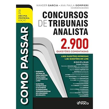 Capa do livro Como Passar em Concursos de Tribunais Analista - 2.900 Questões Comentadas - 11ª Ed - 2024