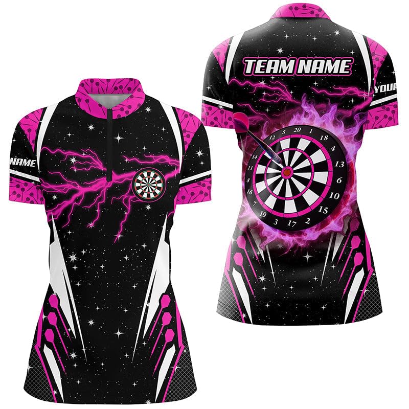 Personalisierte Thunder Lightning Pink Dart-Trikots für Herren & Damen - Individuelle Team-Dartshirts T2148
