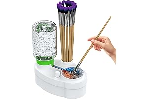 Lewufe Paint Brush Cleaner with Holder for Acrylic, Watercolor, and Water-Based Paints - Green