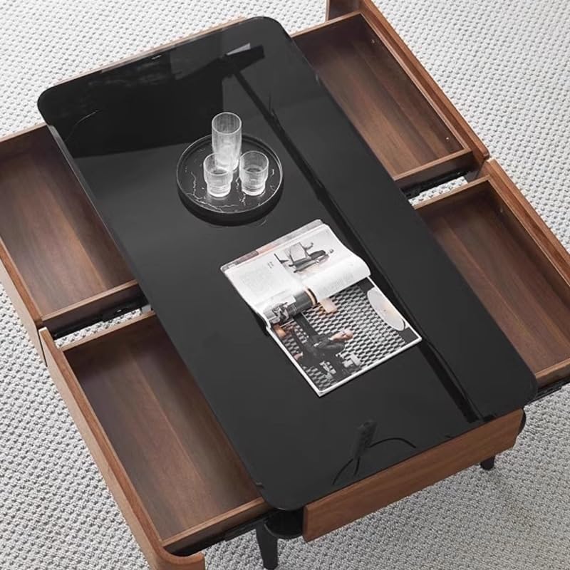Image of Living Room Coffee Table Small Living Room Coffee Table Nordic Glass Coffee Table Simple Modern Storage Tea Table Small Side Table for Small Spaces