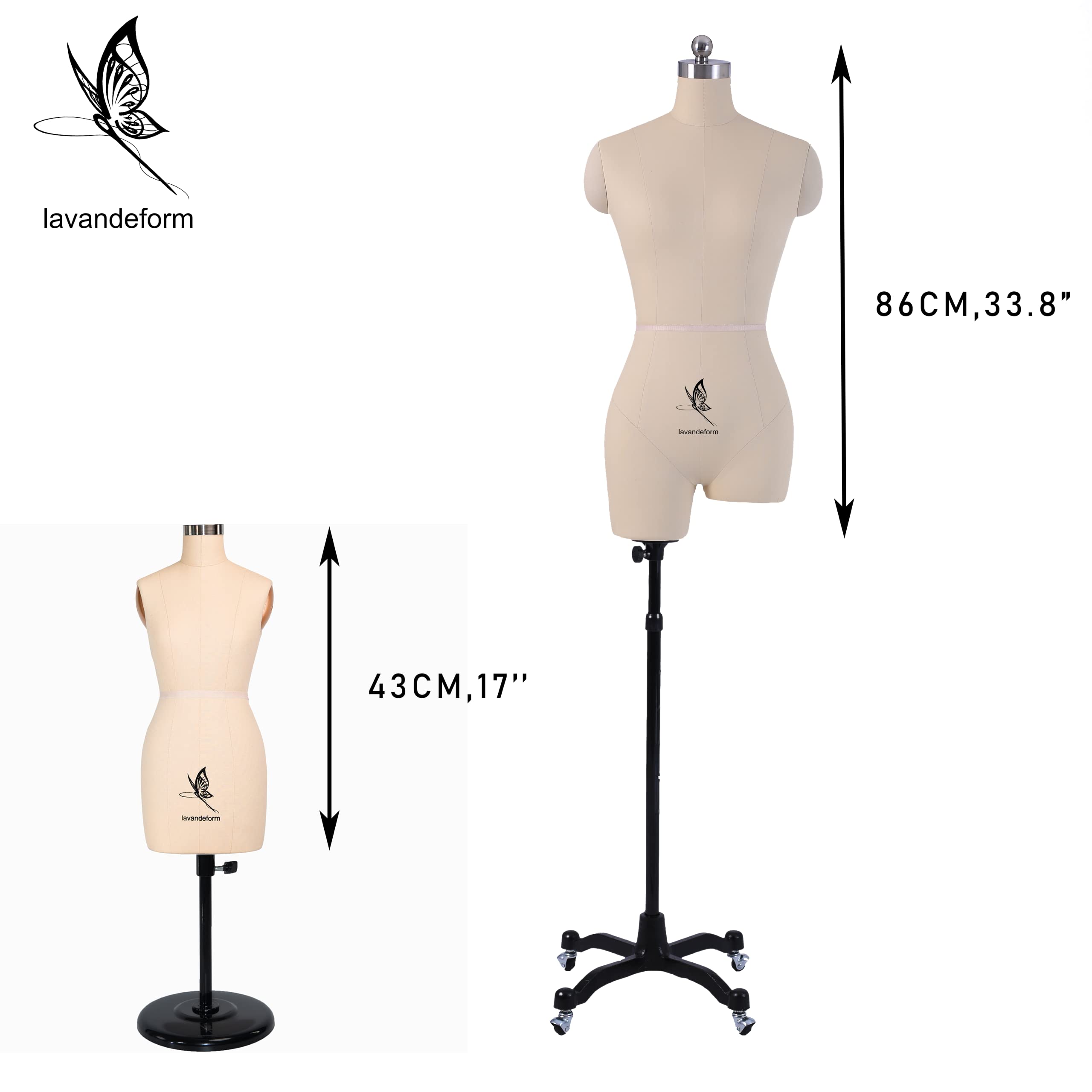 Amazon.com: lavandeform Half Scale Dress Form Pro Size 6 Detailed