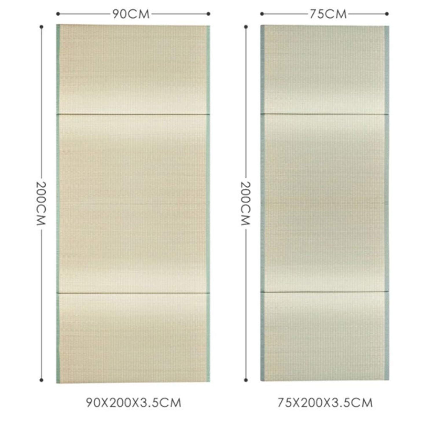 BLUEZY Tradizionale Giapponese Tatami Futon Materasso Tatami Giapponese Futon Pieghevole, Naturale Rush Erba/Piega Facilmente per Dormire sul Pavimento E Mal di Schiena 90 * 200 * 3.5cm