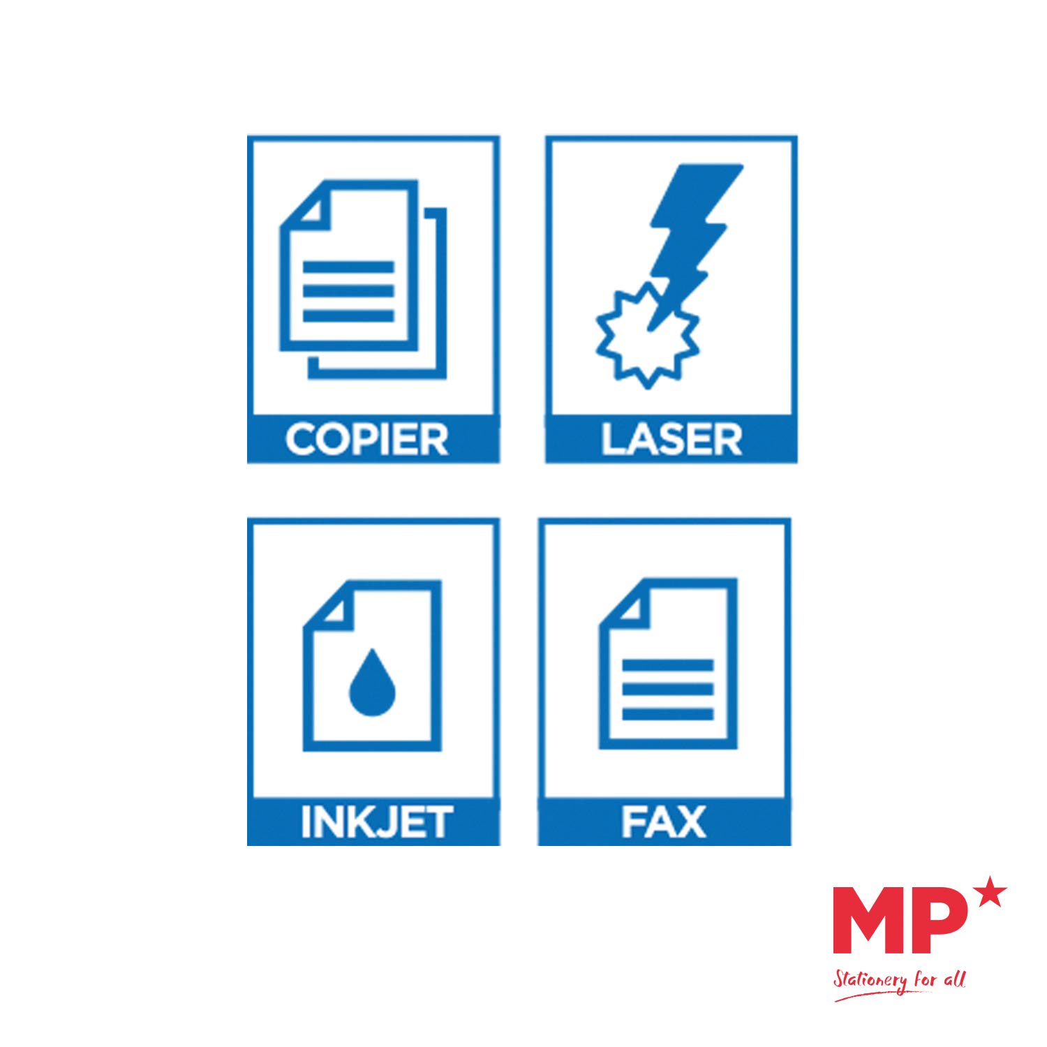 MP - Folios A4 80gr 2500 Hojas Premium, Papel A4 Material Oficina y Papeleria, Material Escolar, 5 Paquete Folios Blancas, Din A4 Imprimir