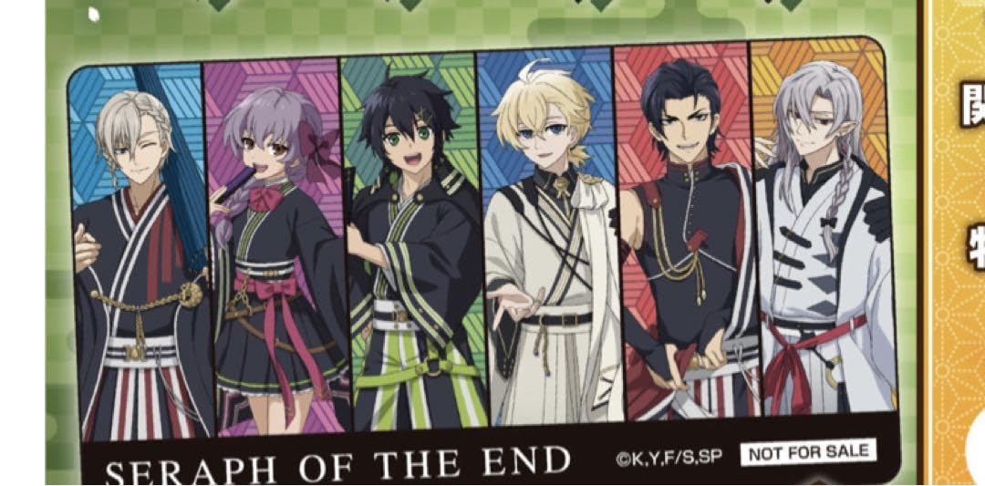 終わりのセラフ　popup shopメディコス　クリアカード 特典　10セット MEDICOS SHOP新宿・アベノラクバスにて TVアニメ「終わりの