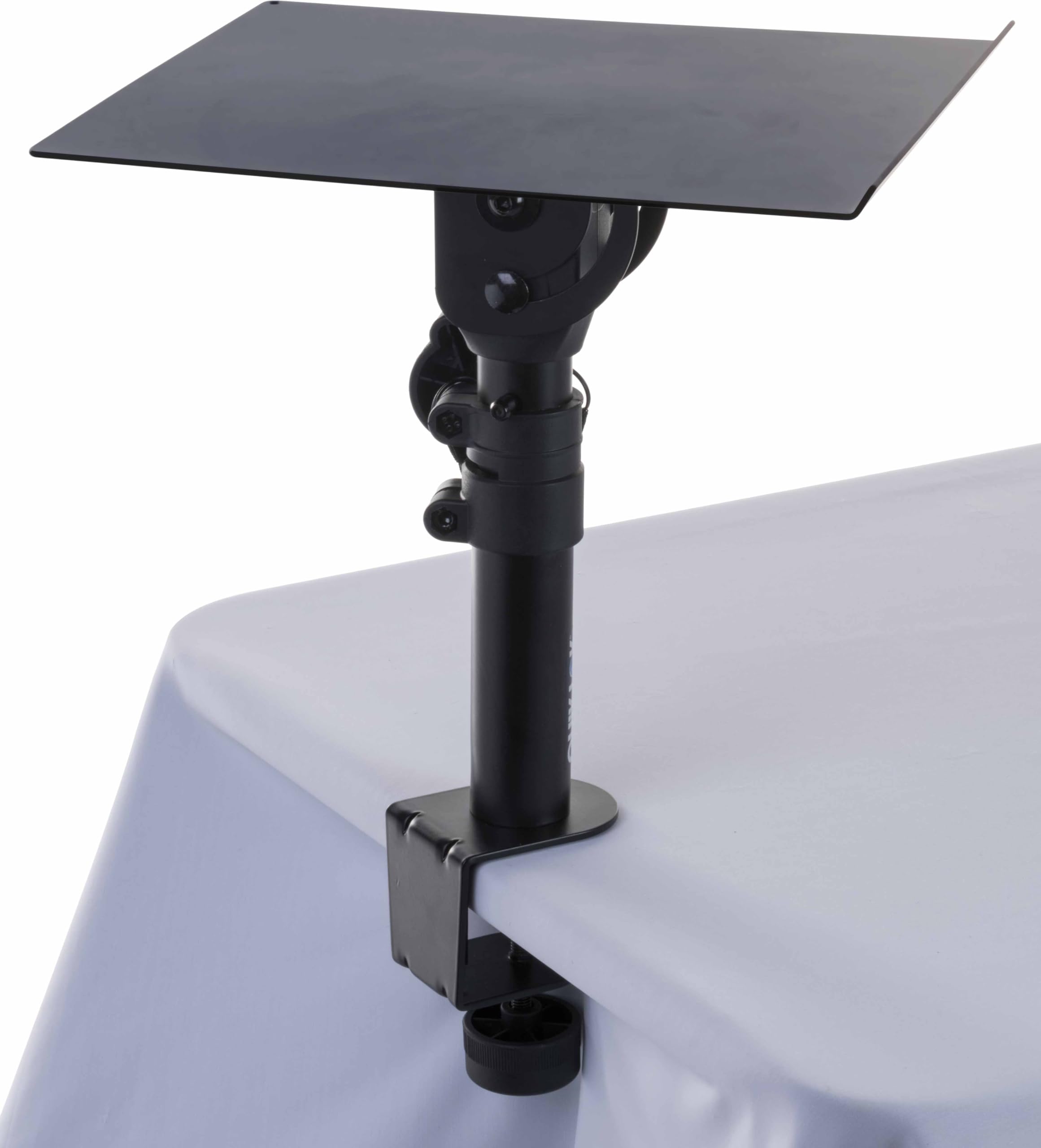 QUIK LOK - MSC/001 - Soporte multifunción con clip, soporte de mesa multifunción, con abrazadera de fijación, placa superior 25 cm x 29 cm, con tiras adhesivas de goma, color negro