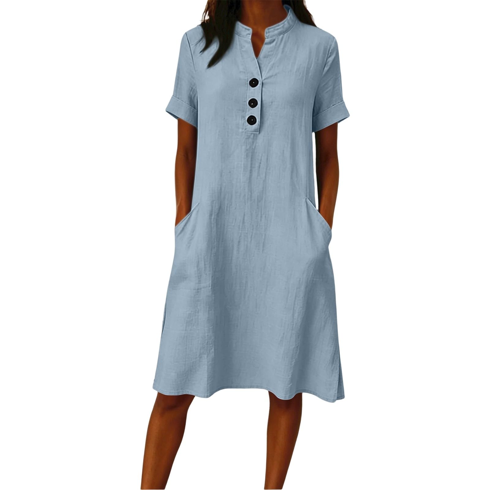 Robe d'été décontractée longue et ample, mode pudique chic avec poches pratiques - 8