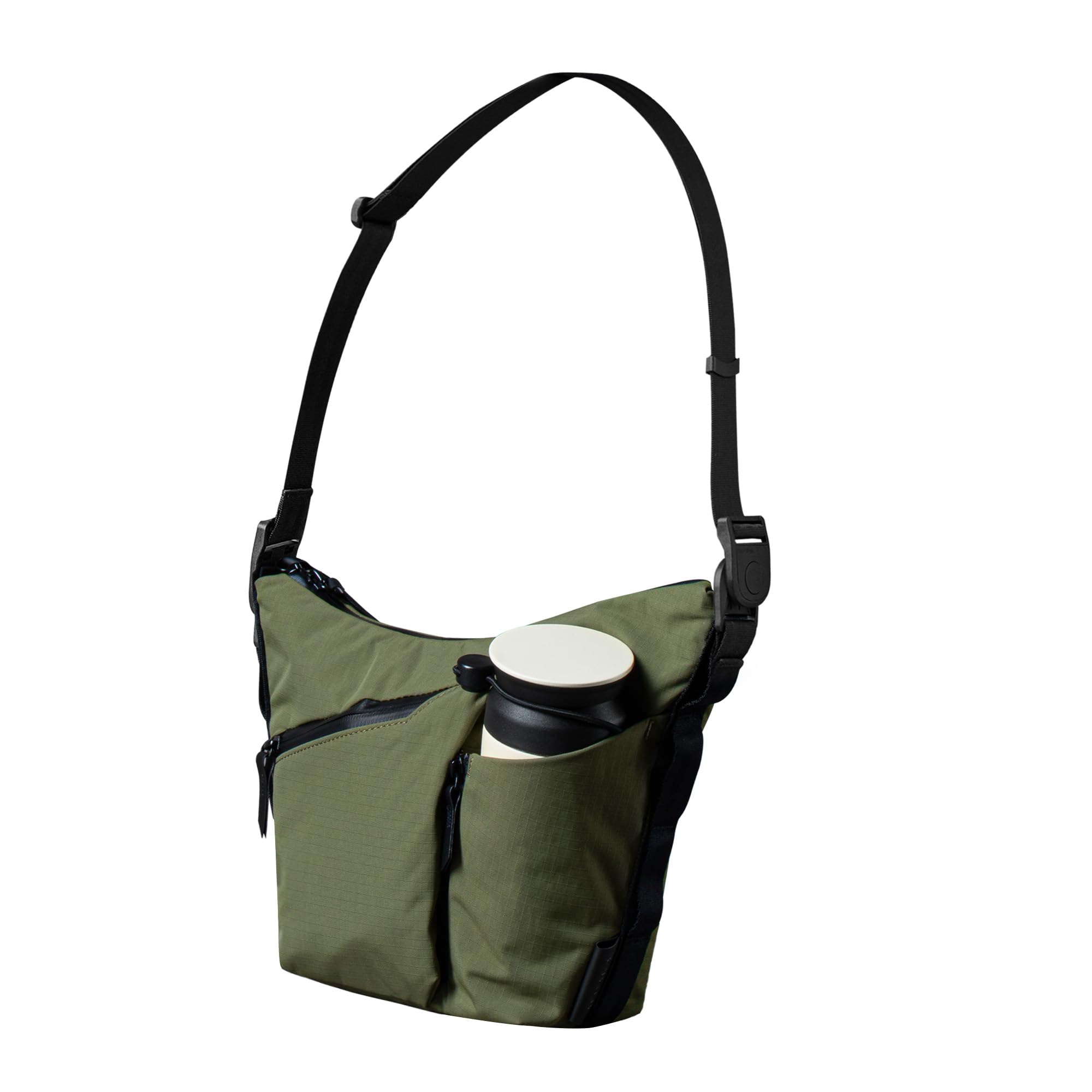 ALPAKA Flow Satchel Mini, 2L EDC Bolso Bandolera Hombre con Portabotellas, Bolso de Hombro con Correa de llaves y Cremalleras AquaGuard, Correa de Hombro Desmontable, Aros de Fijación de Cinta