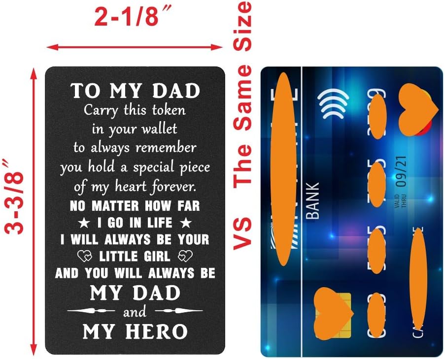 TANWIH Dad Gifts from Daughter, Dads Birthday Gifts Ideas - Dads Birthday Card from Daughter, Stocking Stuffers for Dad Christmas Gift, I Love You Daddy Valentines, Fathers Day, Engraved Wallet Card - Image 3