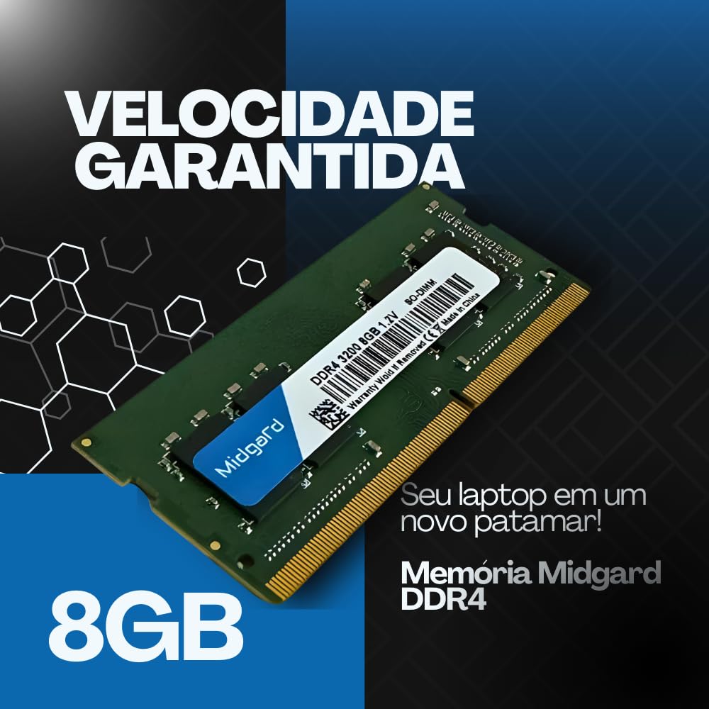Memoria Midgard 8GB (1X8GB) DDR4 SODIMM 3200MHZ CL22 1,2V Para