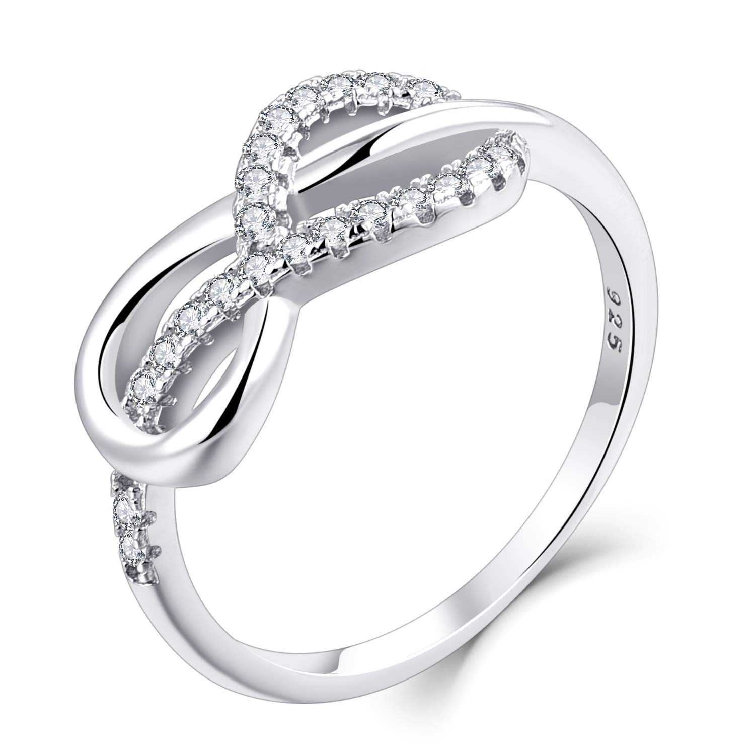 starchenie Anello Infinito Argento 925 Donna con Zirconia Cubica Anniversario Promessa Eterno Anelli