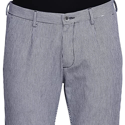 Image of blackberrys Stripes Cotton Stretch Slim Men's Trousers