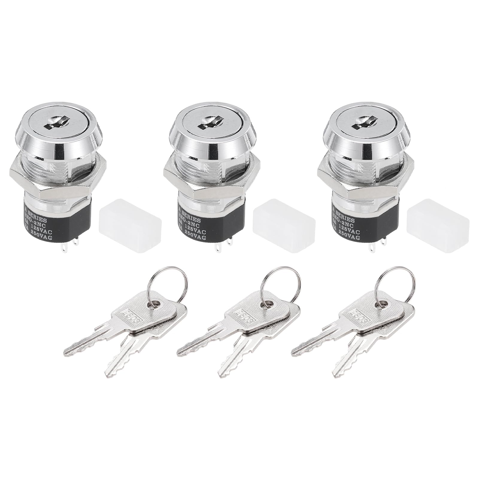QUARKZMAN 3 Pezzi 19mm Interruttore a Pulsante a Chiave Elettrico